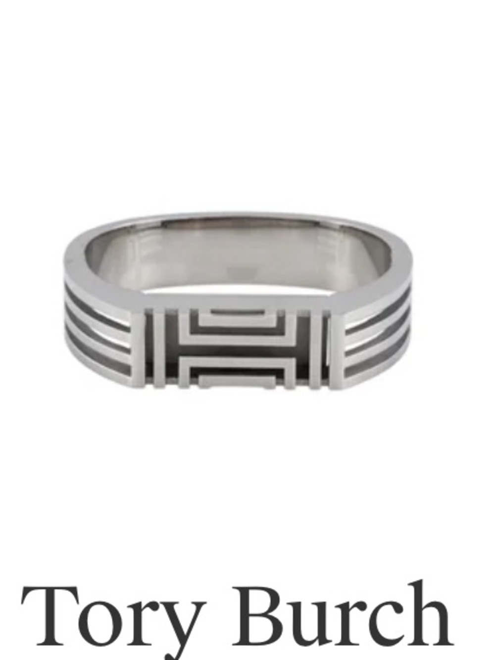 Tory Burch Silver-Tone Geometric Link Bracelet Fitbit compartment bracelet